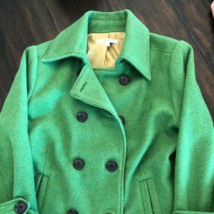 CAbi Green Double Breasted Button Jacket 10